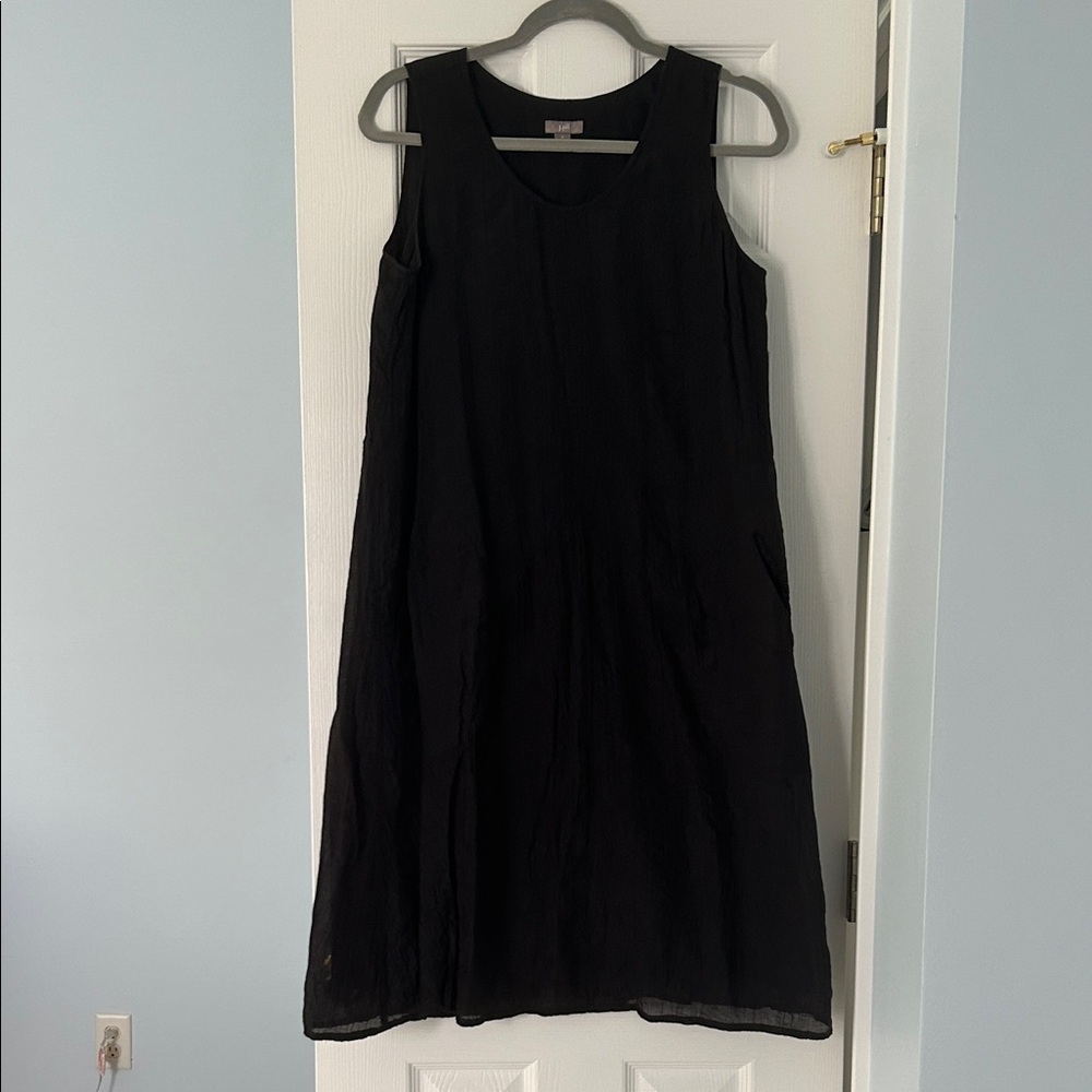 J. Jill Classic Black Sleeveless Midi Dress